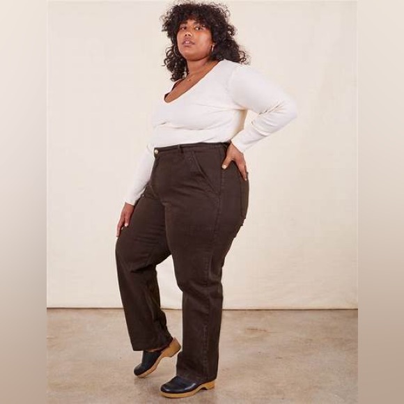 Big Bud Press Chocolate Brown Work Trousers with pockets Retro 70s vintage style - Picture 11 of 14